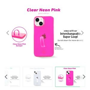Loopy Case iPhone 14/13 Clear Neon Pink